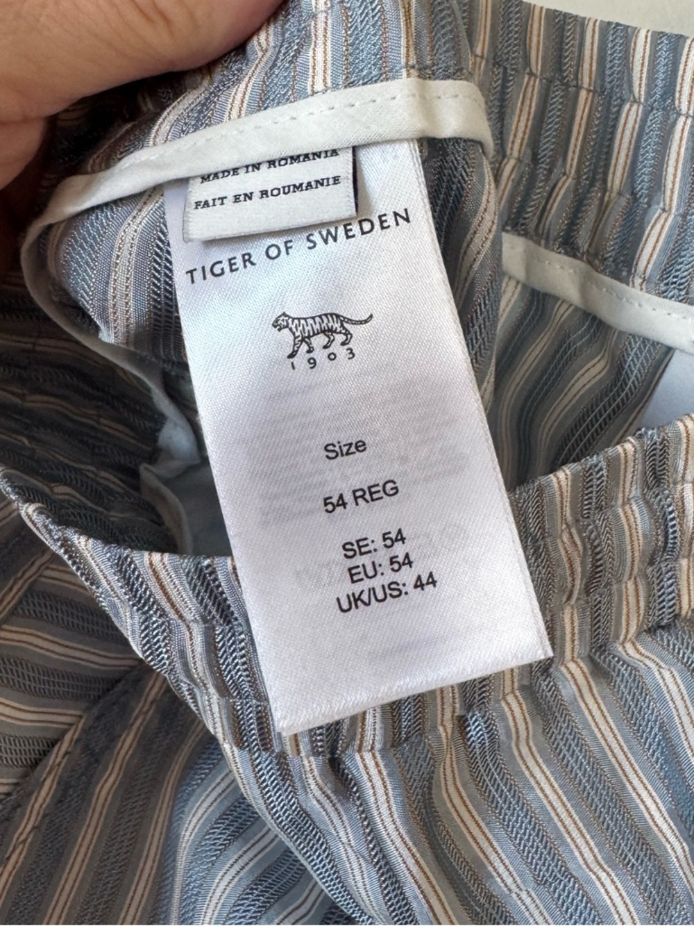 NWOT Tiger of Sweden Twolum Sky Blue Striped Shorts 44 / XL - Picture 12 of 13